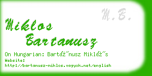 miklos bartanusz business card